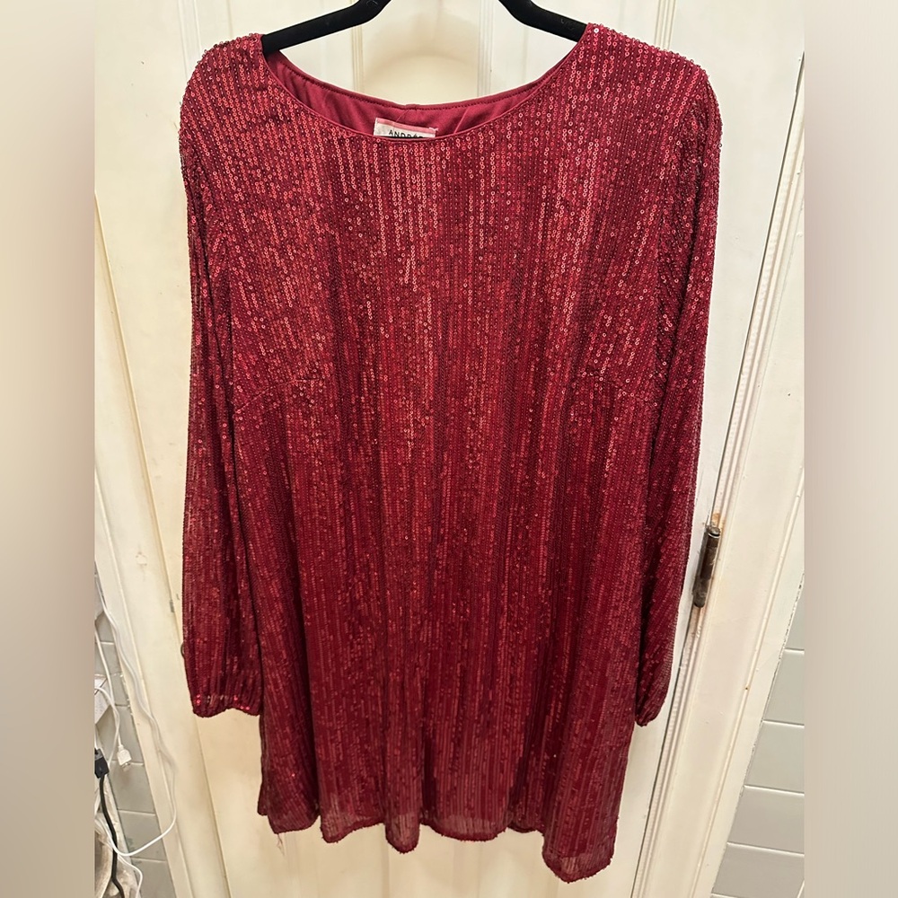 Andree burgundy sequin dress